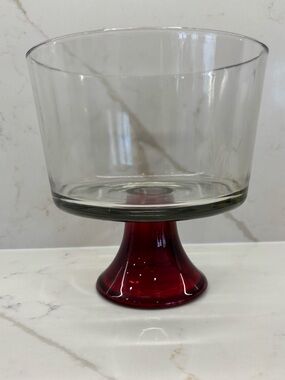 Vintage Anchor Hocking Ruby Red Trifle Bowl - 8 1/2" Tall